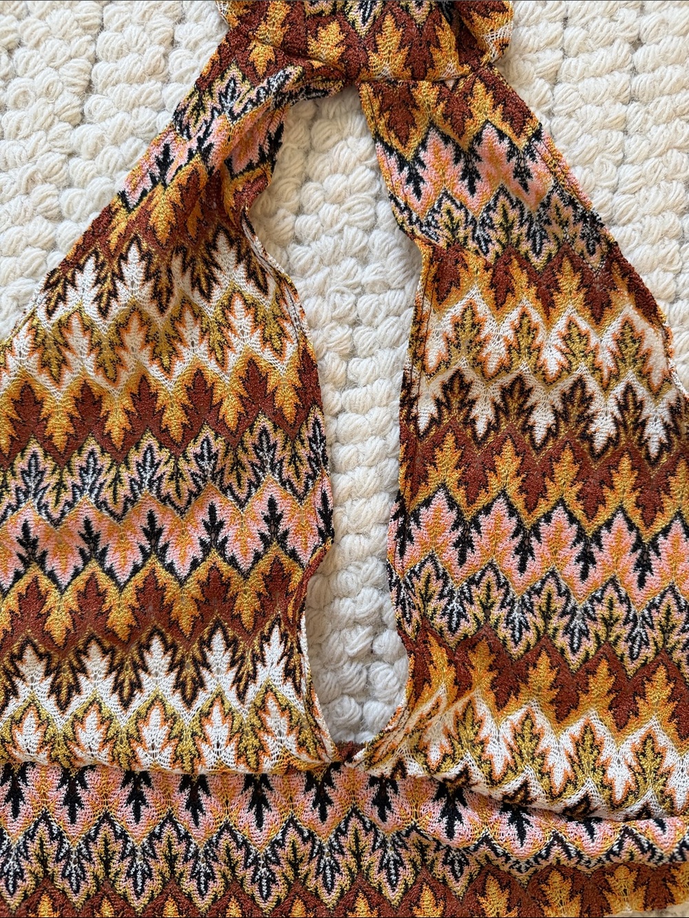 Trendy Zigzag Pattern Knit Two Piece Set - Picture 3 of 6